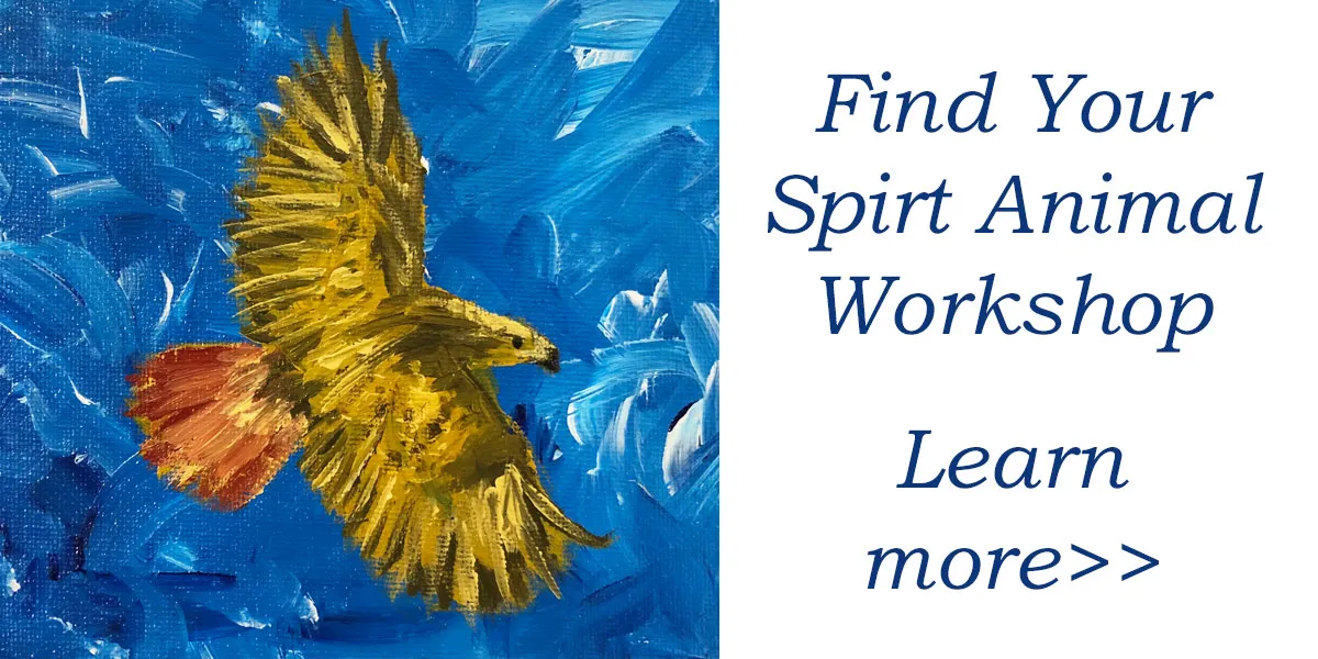 Find your spirit animal workshop. Painting of red-tailed hawk.